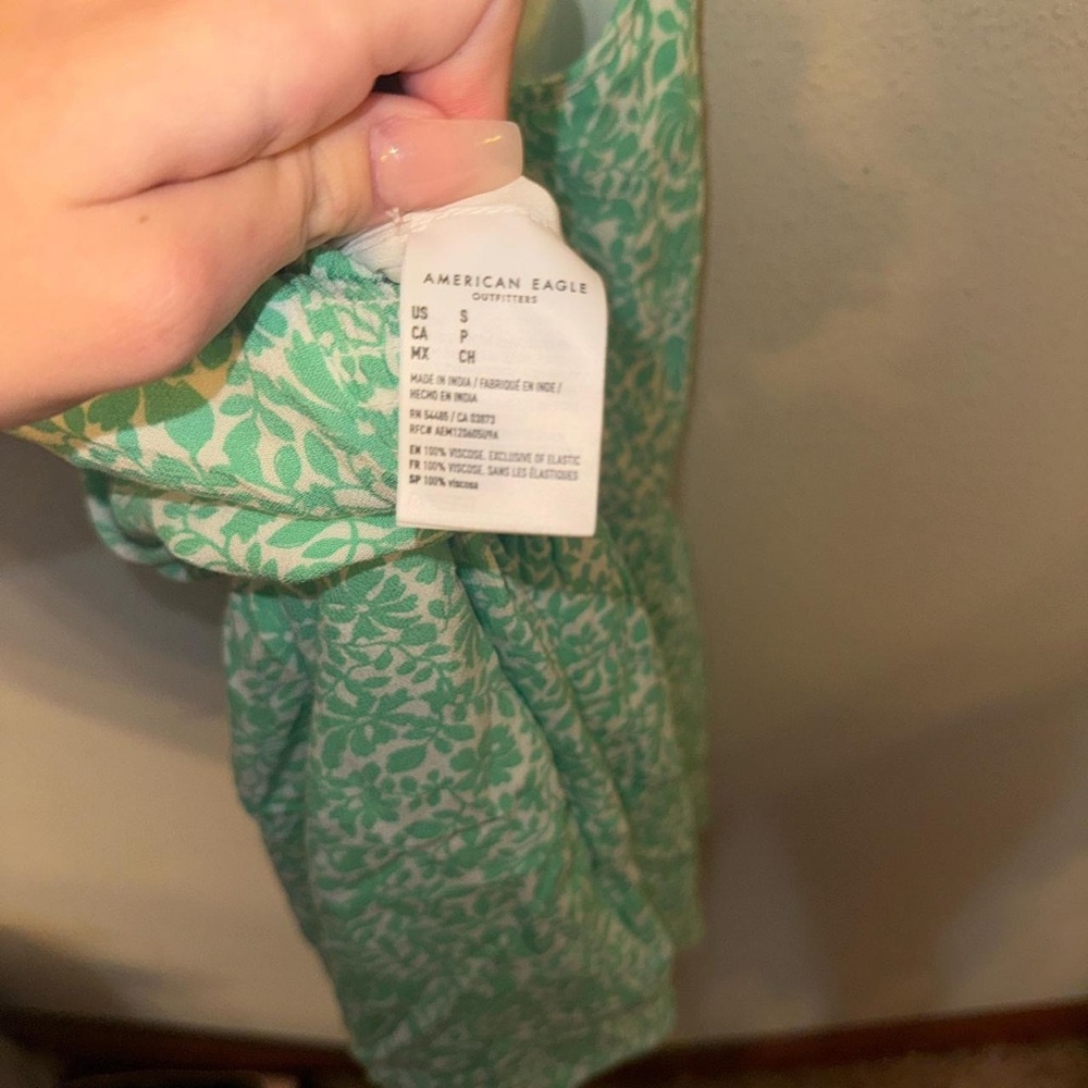 American Eagle Green Floral Dress - Picture 3 of 4